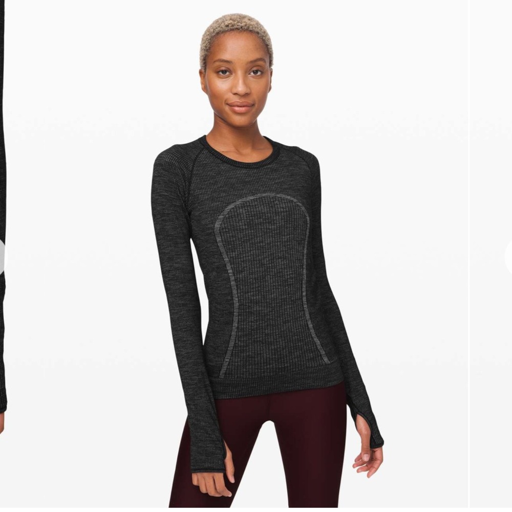 Lululemon Swiftly Black and White Wool Pullover